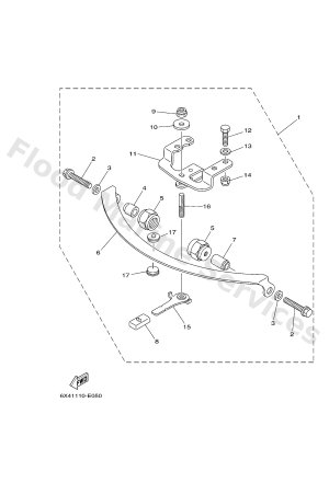 Diagram for FITTING KIT:STEERING FRICTION-F75,F90,F115