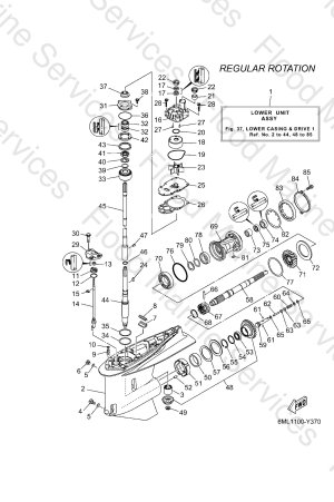 Diagram for LOWER CASING & DRIVE 1