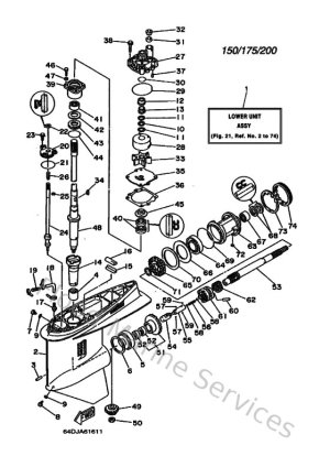 Diagram for Lower Casing & Drive 1