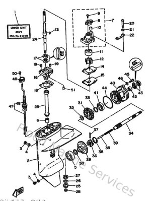Diagram for Lower Casing & Drive 1