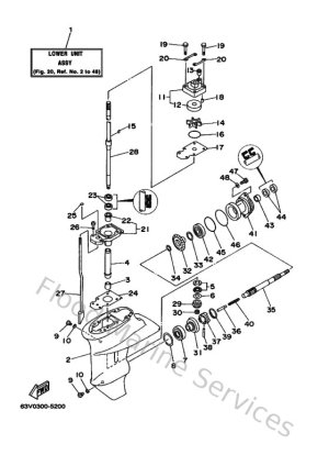 Diagram for Lower Casing & Drive 1
