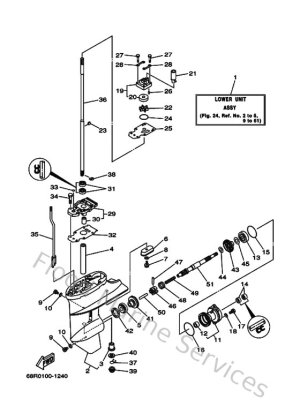 Diagram for Lower Casing & Drive 1