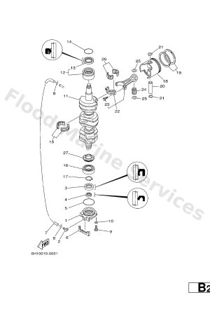 Diagram for CRANKSHAFT. PISTON